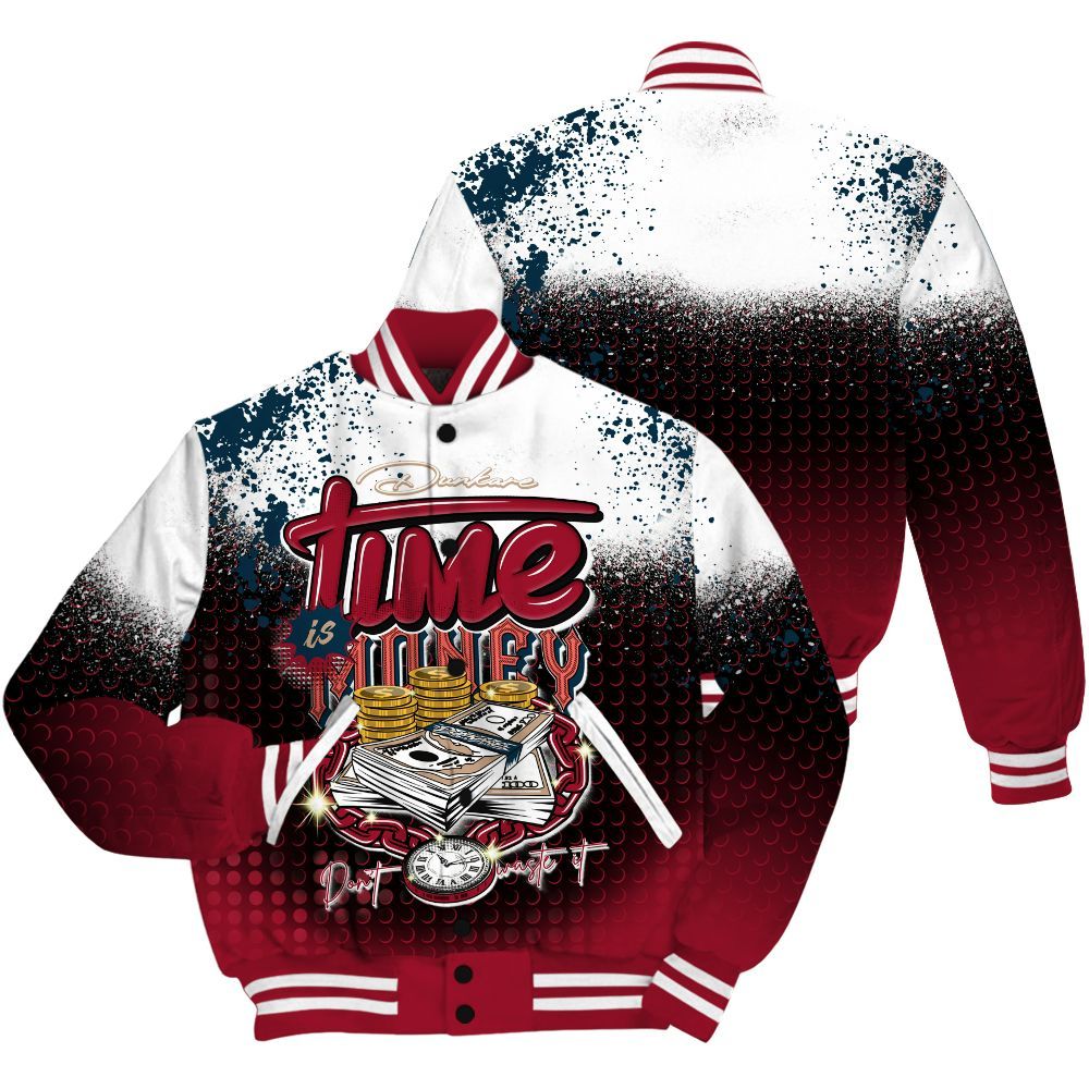 Varsity Jacket To Match Mid Multi Color 2022 1s Shirt, Halftone Time Is Money All Over Print