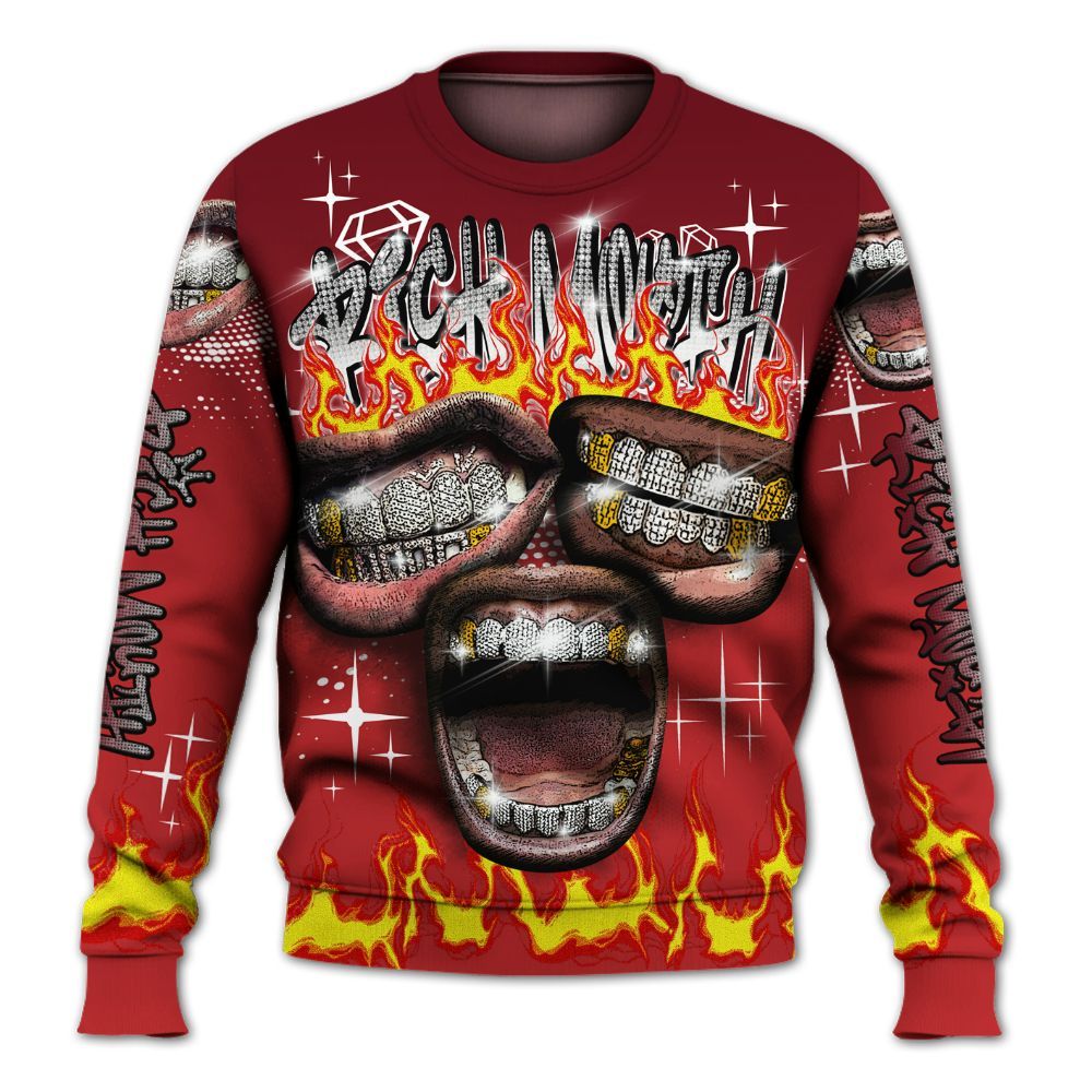 Sweatshirt To Match Kobe 9 Elite Christmas - Rich Mouth Fire Rap Retro 90s All Over Print