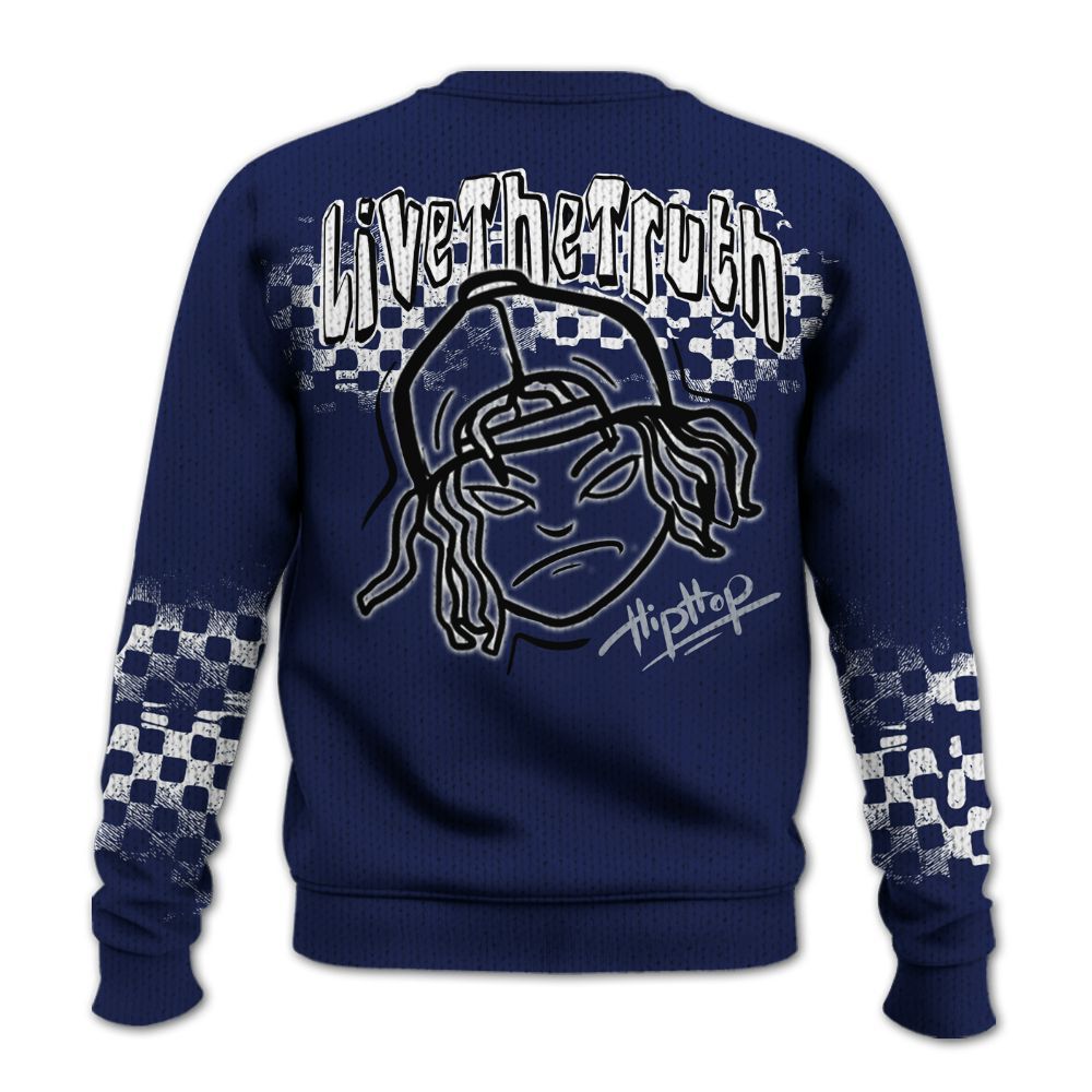 Knitted Sweater To Match Midnight Navy 11s - Feel Life Street Style