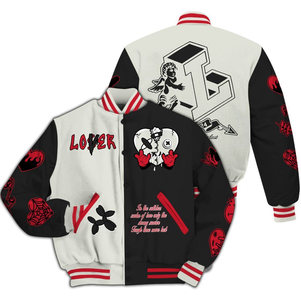 Varsity Jacket To Match Flight Club 4s - Loser Lover Heart F Ck Love All Over Print