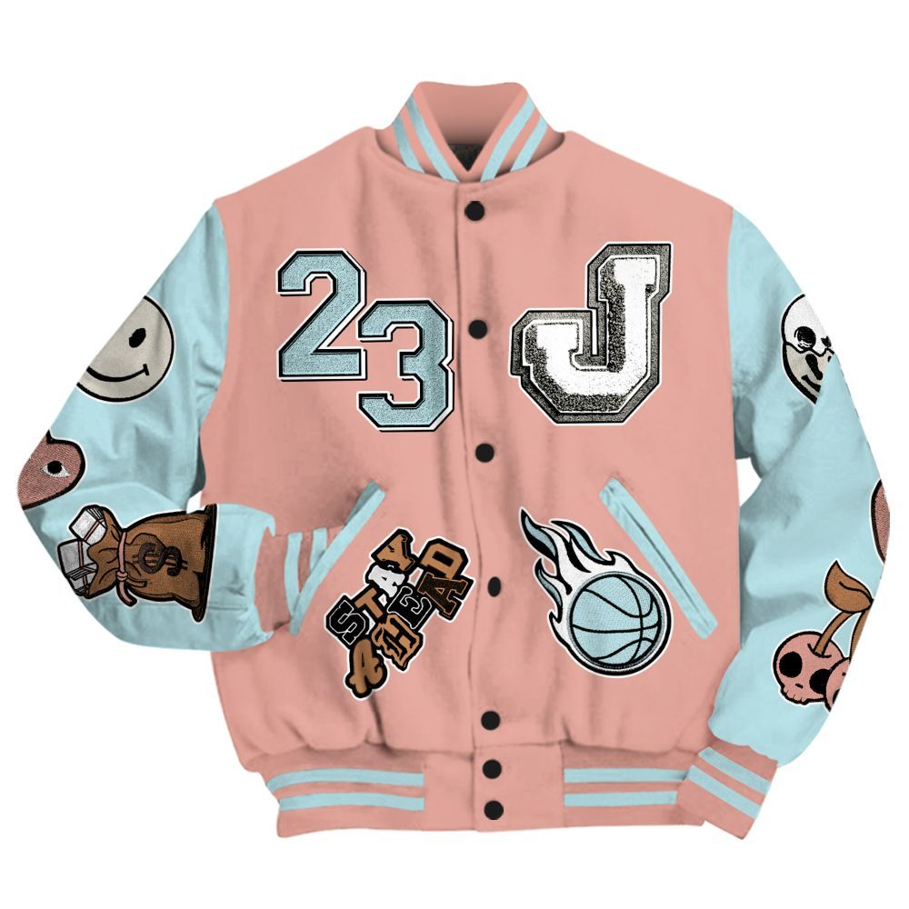 Varsity Jacket To Match Dunk Low Glacier Arctic - Hustles Money Number 23 All Over Print