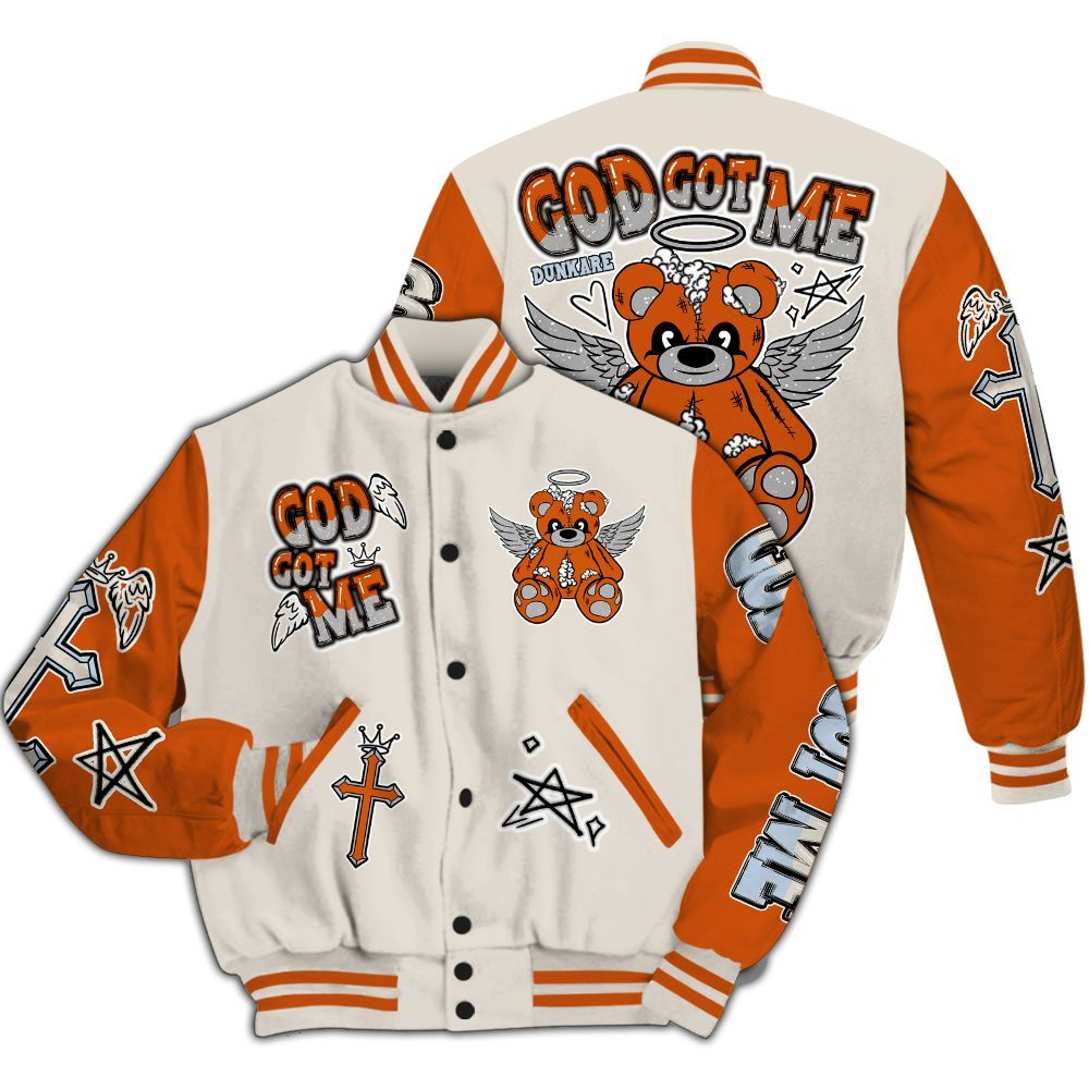 Varsity Jacket To Match SE Craft 5s - Gods Guides Me Bear All Over Print