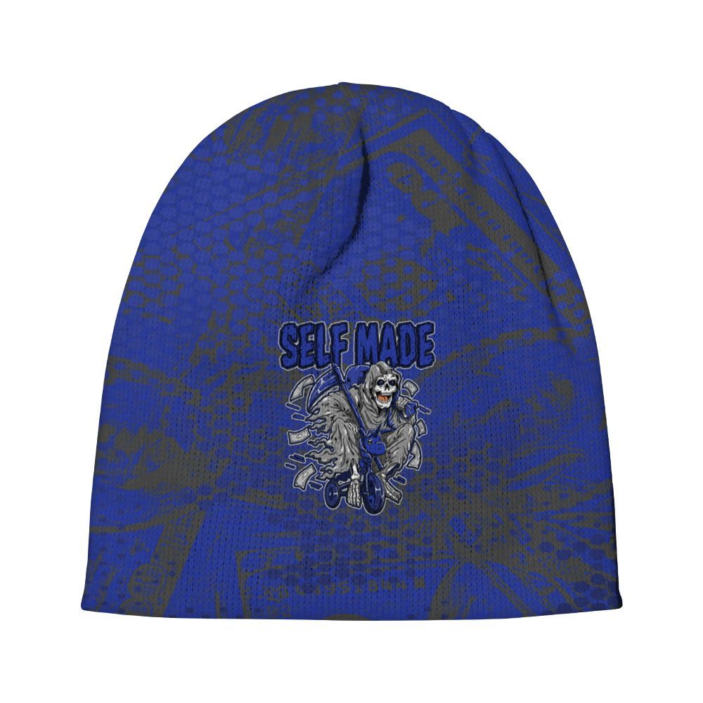 Beanie Hat To Match Air Max Plus Black Racer Blue - Self Make Skeleton Banknotes Art Graphic