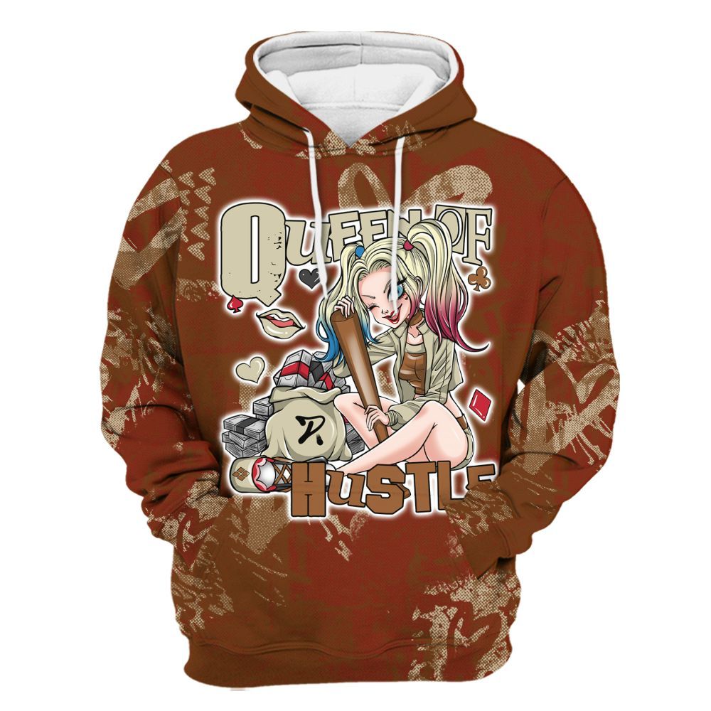 Hoodie To Match Archaeo Brown 5s - Hustles Quiinn Heart Grunge All Over Print