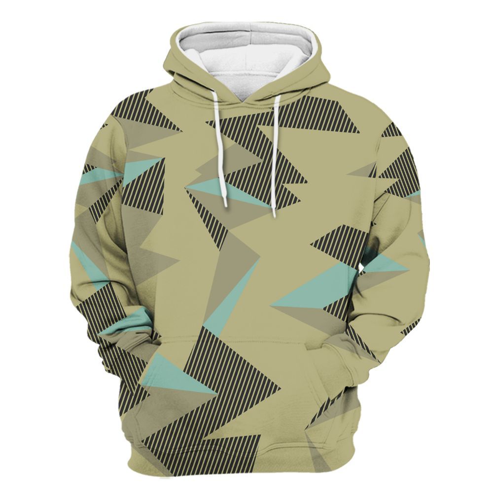Hoodie To Match Dunk Low Suede Olive Aura - Geometric Camouflage Pattern All Over Print