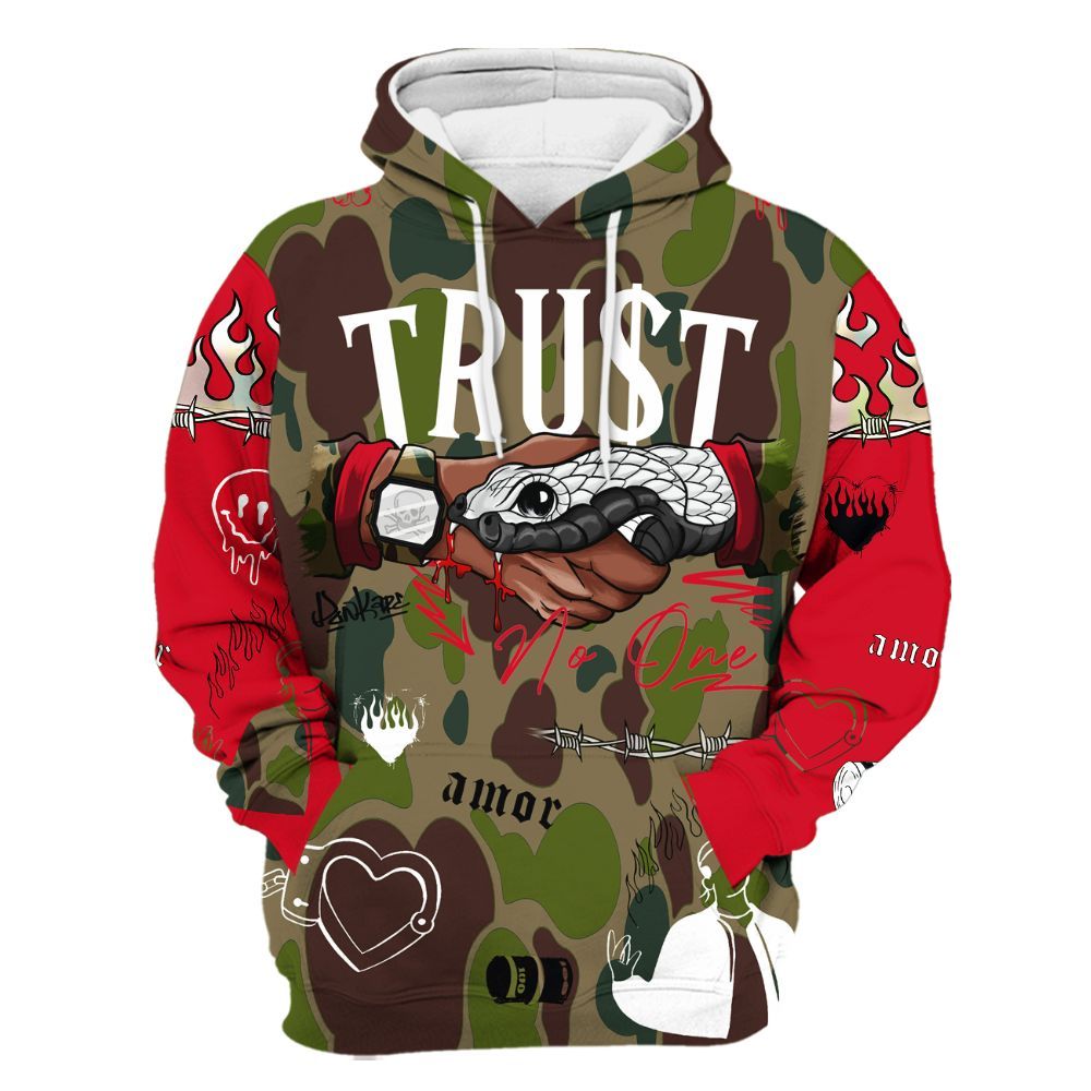 Hoodie To Match Air Max 90 Duck Camo Red - Snake Trust No One All Over Print