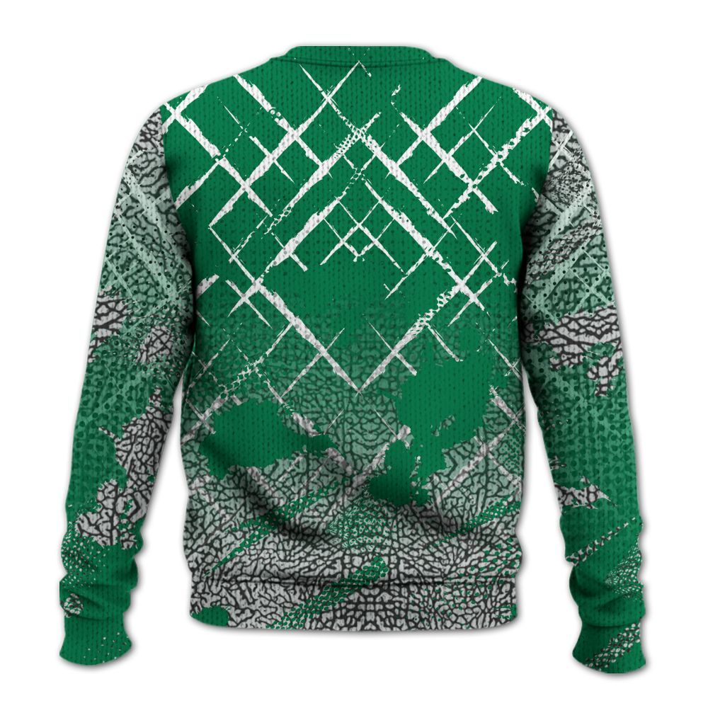 Knitted Sweater To Match Pine Green 3s - Halftone Stand Business Dripping