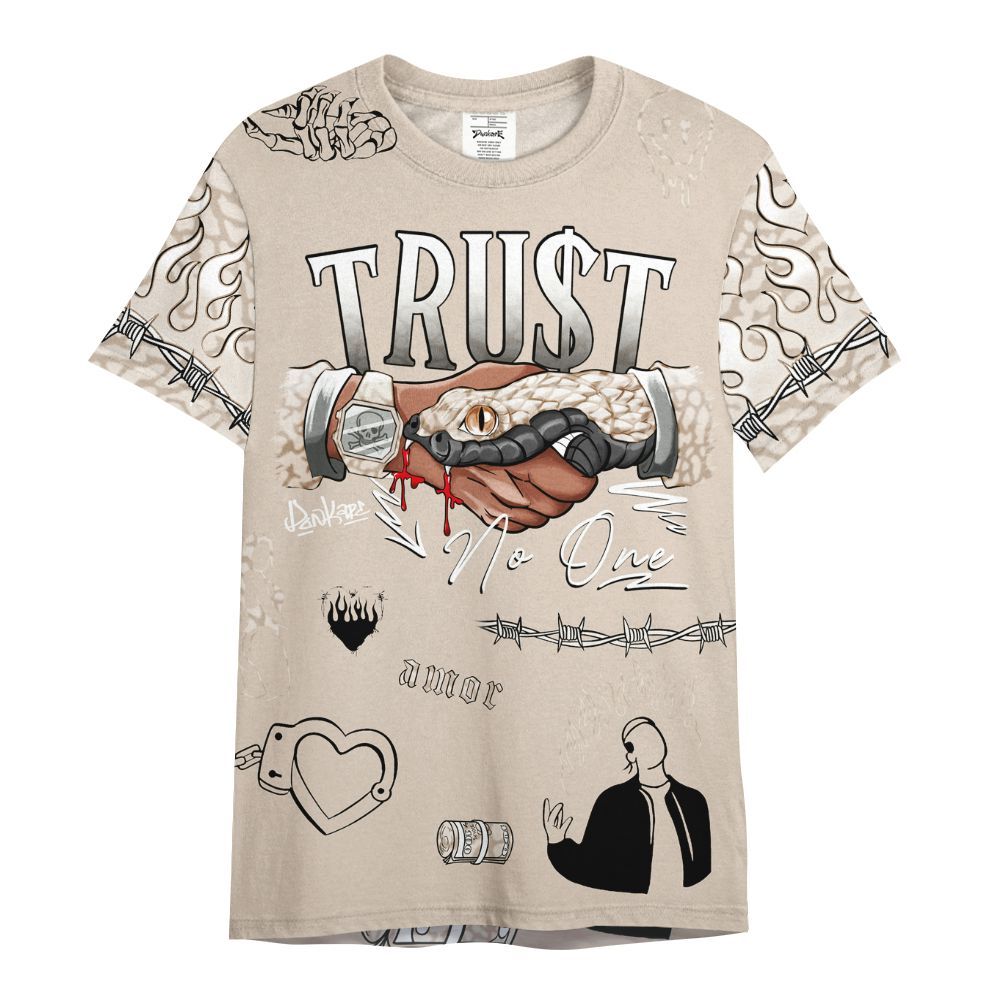 Shirt To Match Desert Sand 3s - Snake Trust No One All Over Print