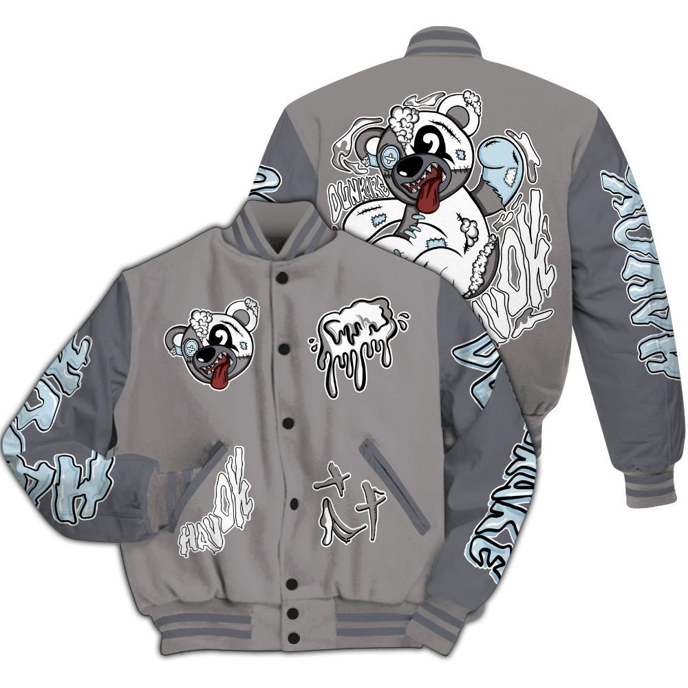 Varsity Jacket To Match Cool Grey 11s - Havok Bear All Over Print