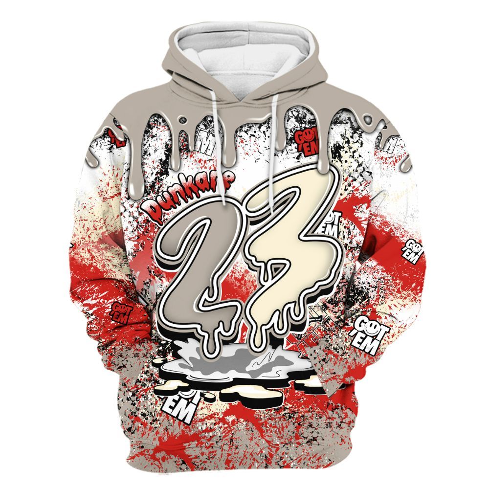 Hoodie To Match Low OG Phantom 1s - Dripping 23 Drip All Over Print