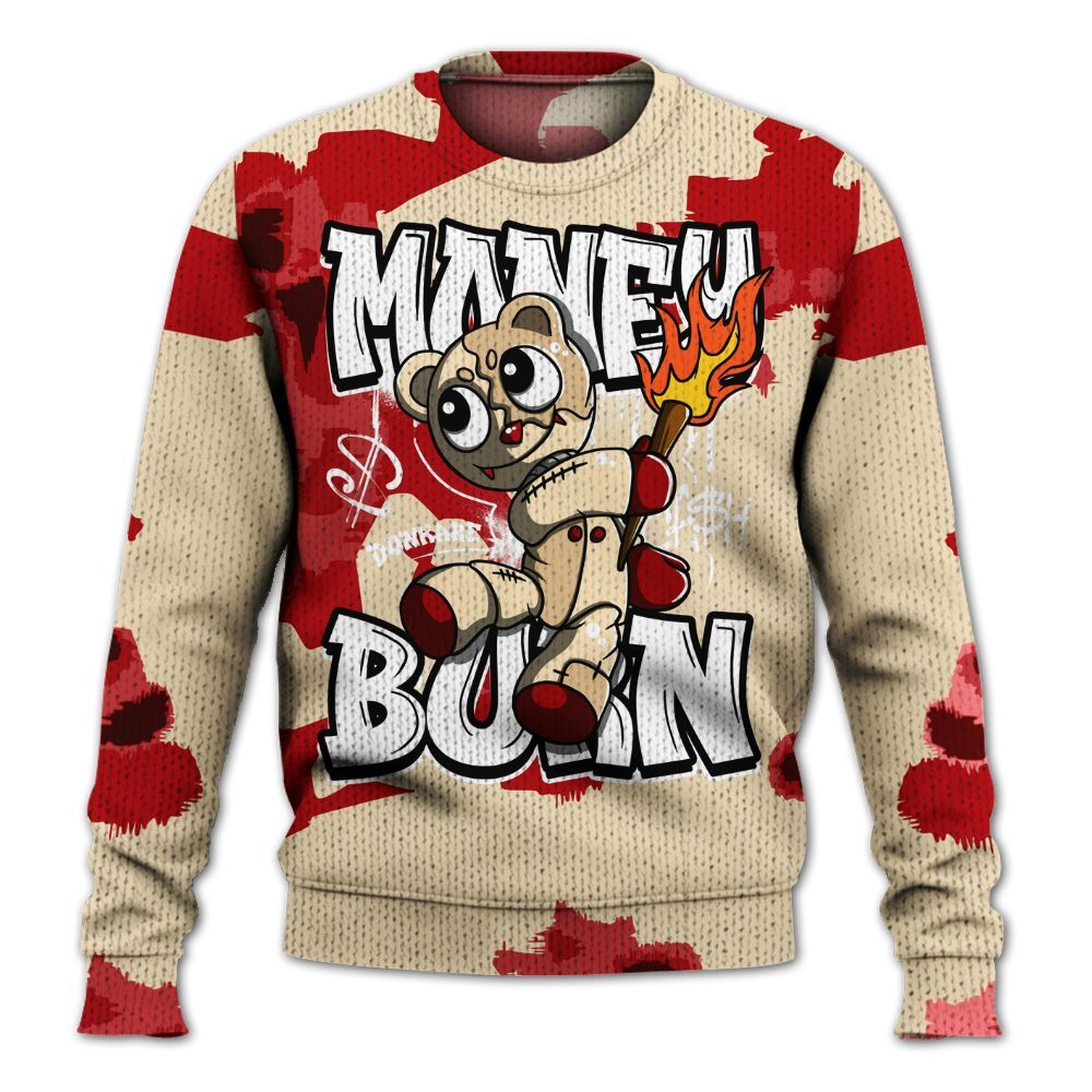 Knitted Sweater To Match Dunk Low Strawberry Waffle - Money Burn Retro
