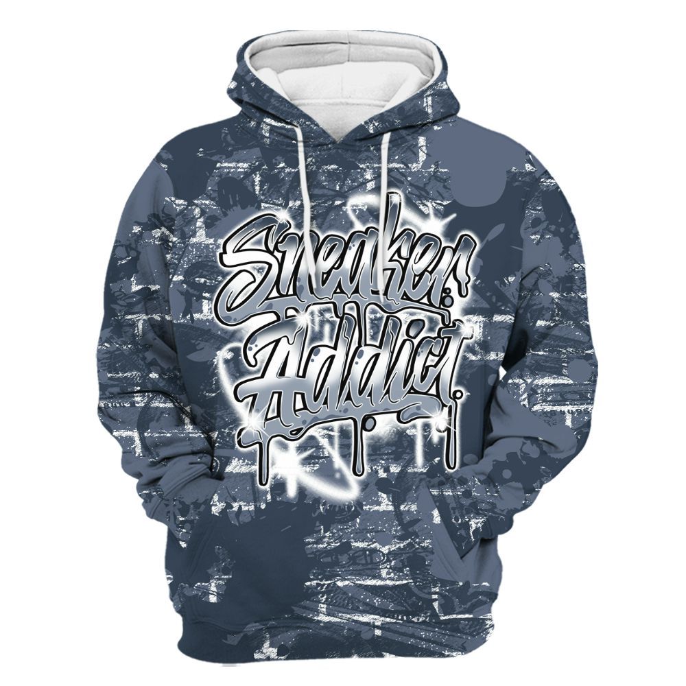 Hoodie To Match Low Diffused Blue 11s - Addiction Sneakers Graphic Street Art All Over Print