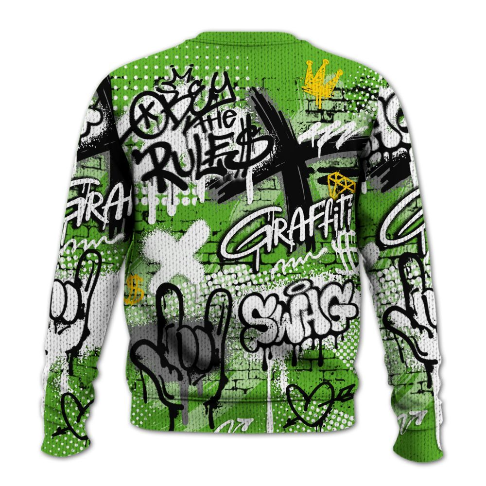 Knitted Sweater To Match Air Foamposite One Volt - True It Real Graffiti Streetwear