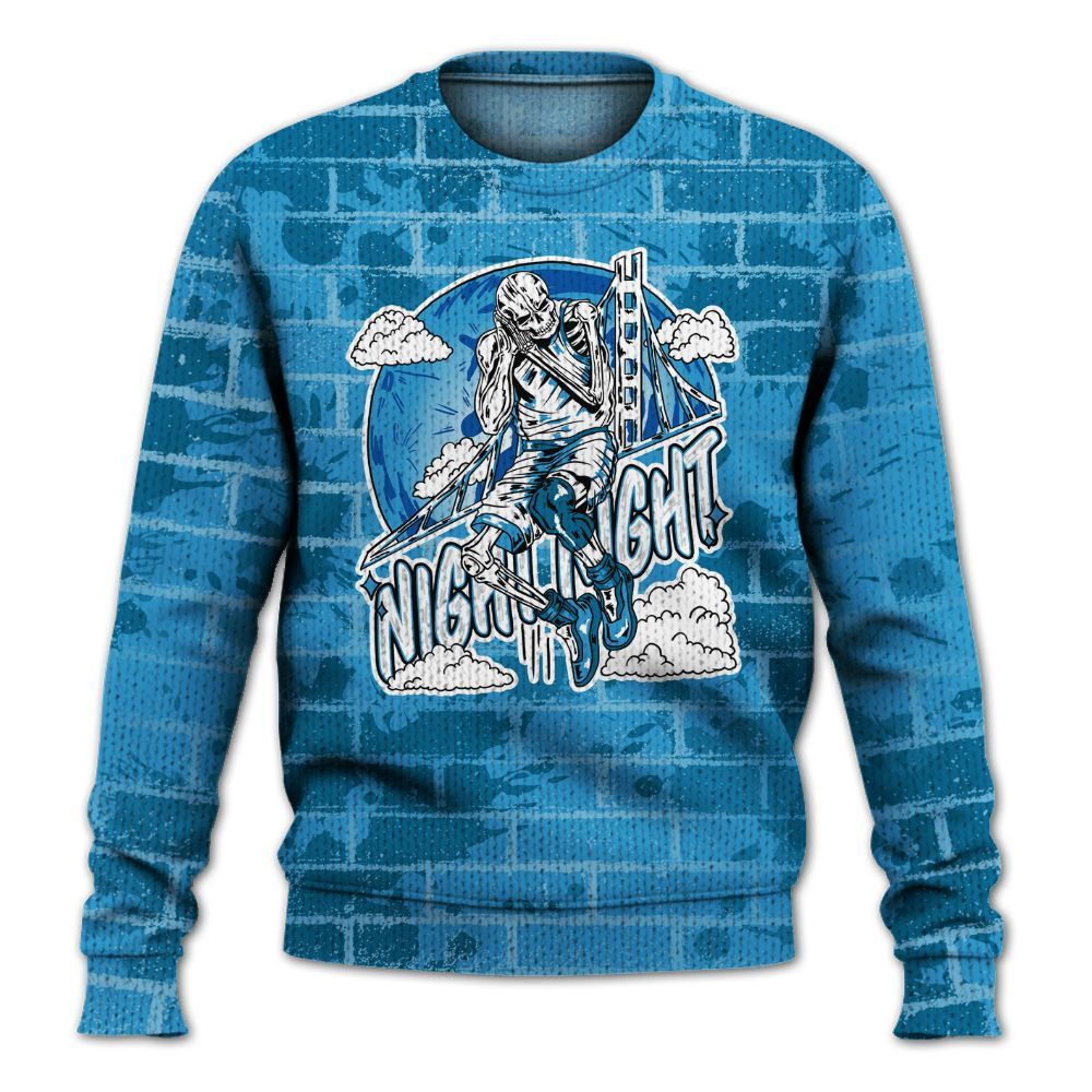 Knitted Sweater To Match Powder Blue 9s - Seeya Skeleton Brick