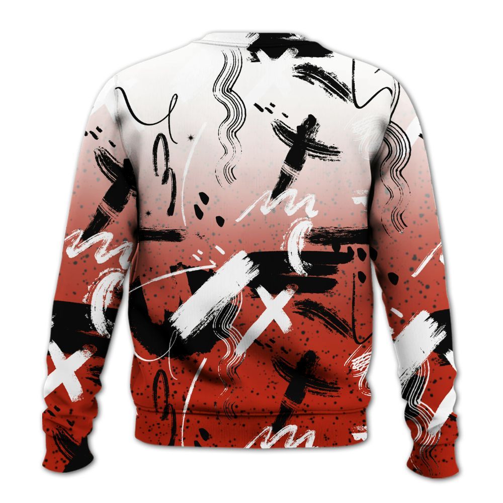 Sweatshirt To Match Red Cement 4s - Money Hustle Grind Pray All Over Print