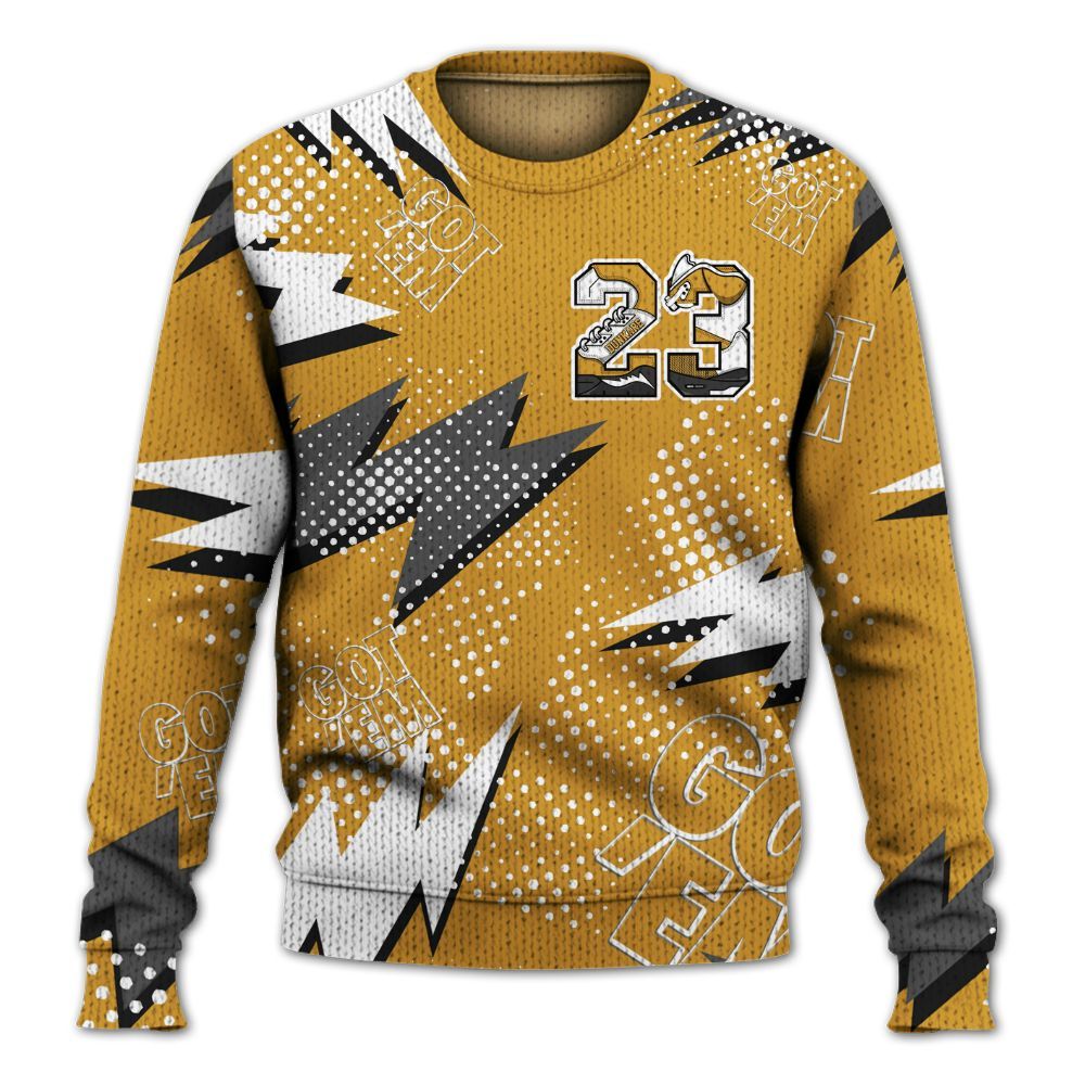 Knitted Sweater To Match Dunk Low Wheat Pale Ivory - Custom Name Number 23 5s