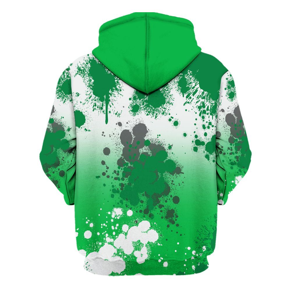 Hoodie To Match Lucky Green 5s - God Blessed Ink Drip All Over Print