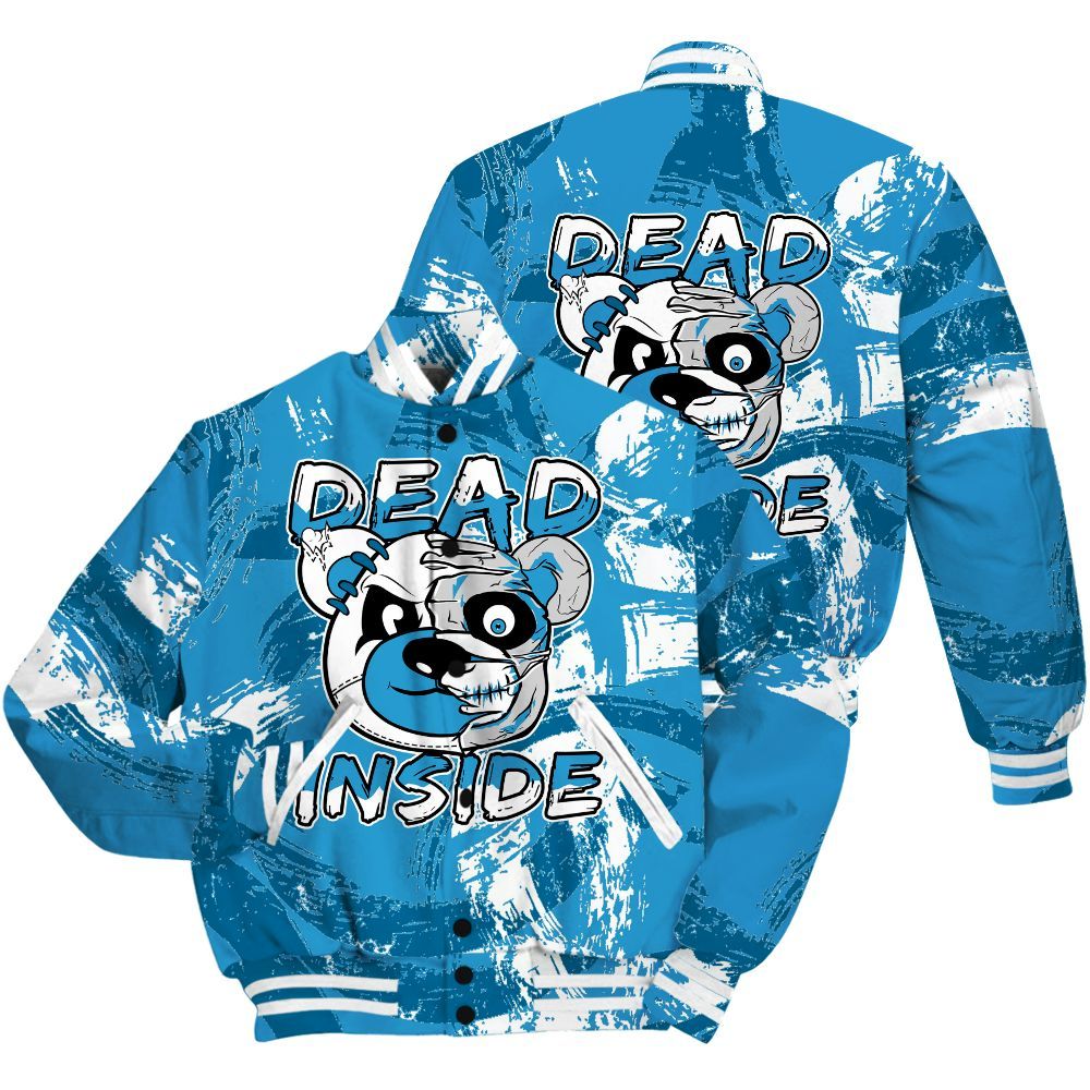 Varsity Jacket To Match Powder Blue 9s Shirt - Lifeless Bear Circle Slpash All Over Print