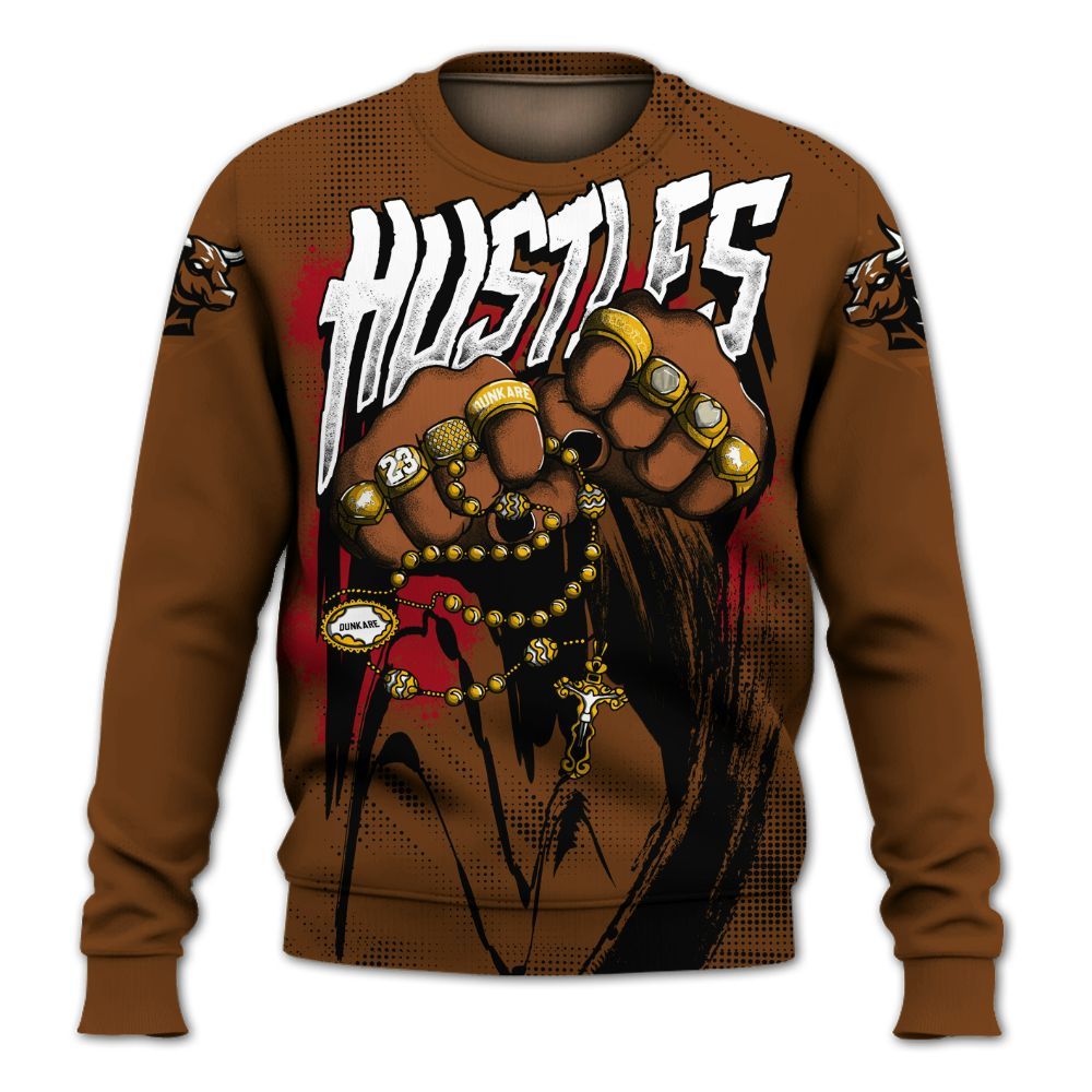 Sweatshirt To Match Archaeo Brown 5s - Hustle Make Money All Over Print