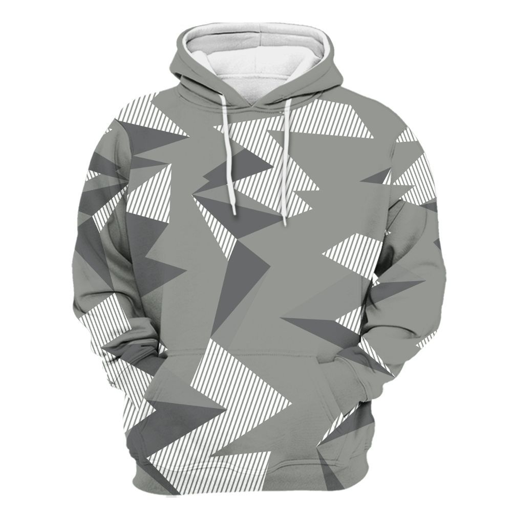 Hoodie To Match Paris Olympics 4s - Geometric Camouflage Pattern All Over Print