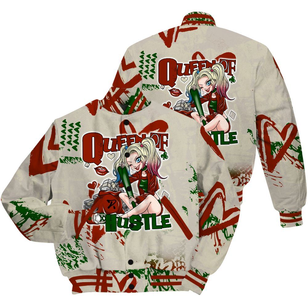 Varsity Jacket To Match El Grito 5s Shirt - Hustles Quiinn Heart Grunge All Over Print