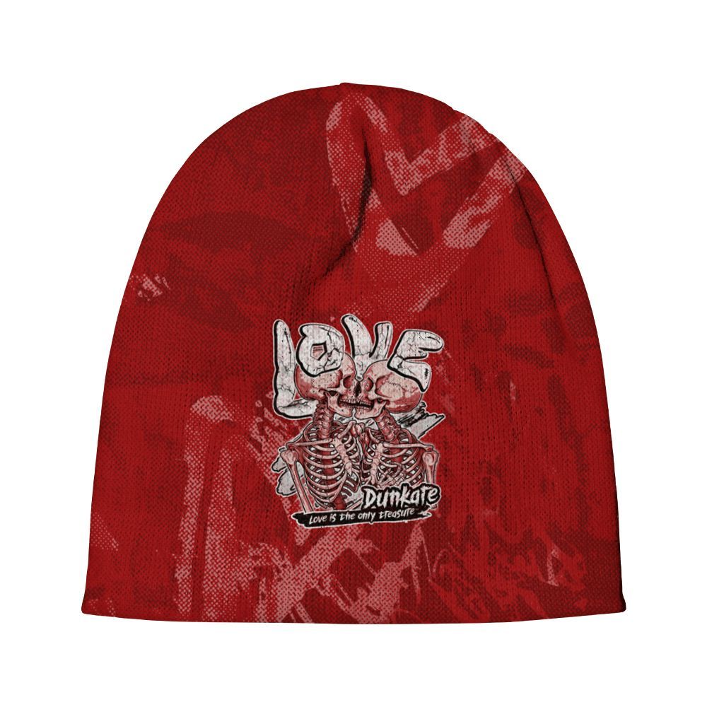 Beanie Hat To Match Red Taxi 12s - Skull Love Graphic