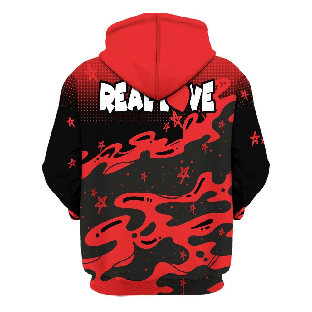 Hoodie To Match Red Thunder 4s - Sincere Fondness Bear Stars All Over Print