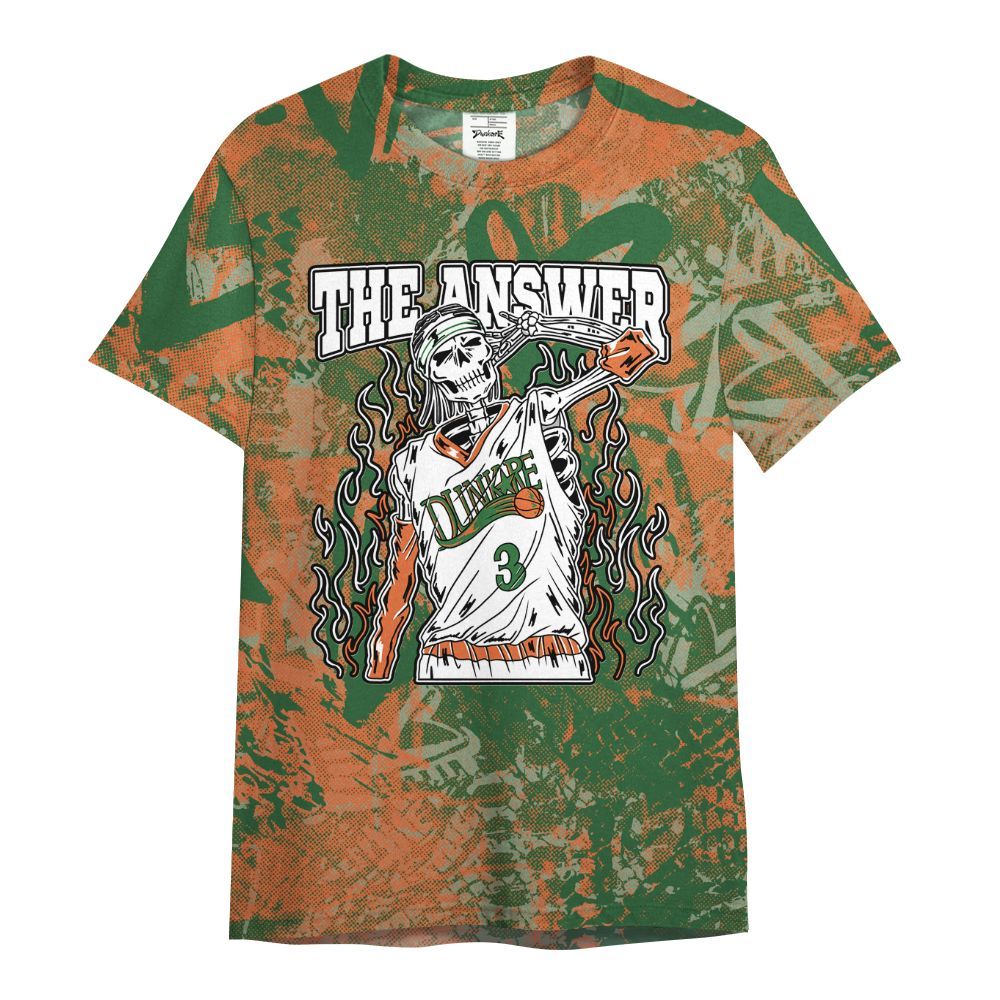 Shirt To Match Low Miami 5s - Allen Answer Skeleton Heart All Over Print