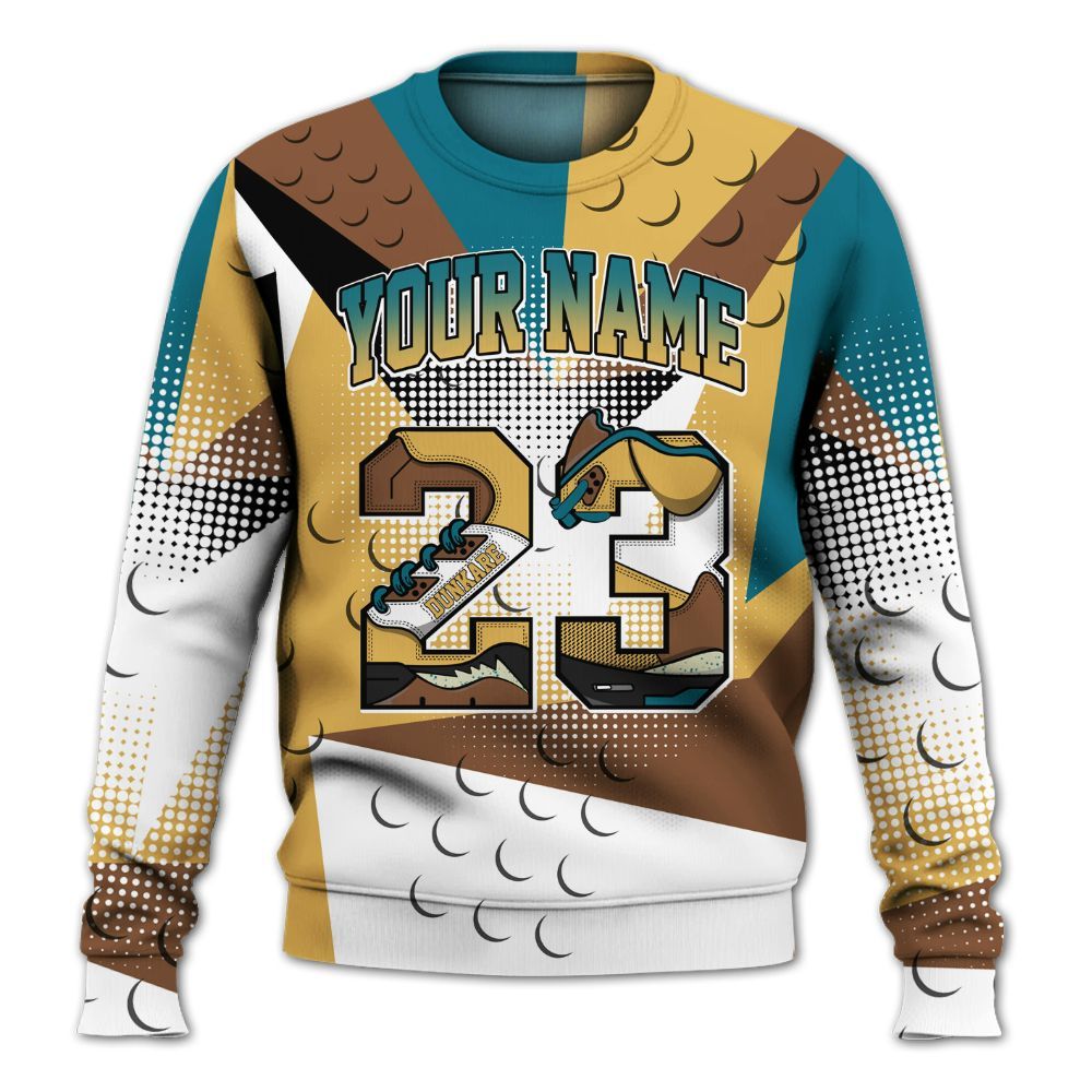 Sweatshirt To Match Retro Cacao Wow 4s - Poly Custom Name Number 23 5s All Over Print