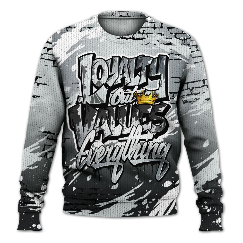 Sweater To Match Cap And Gown 6s - Values Of Loyalty Drip Graphic