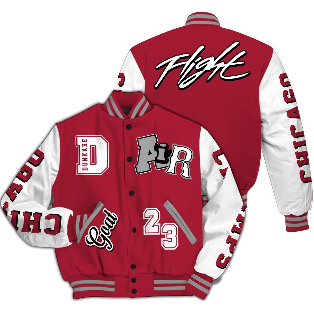 Varsity Jacket To Match High OG Chicago Shadow 1s - AIR Number 23 GOAT All Over Print