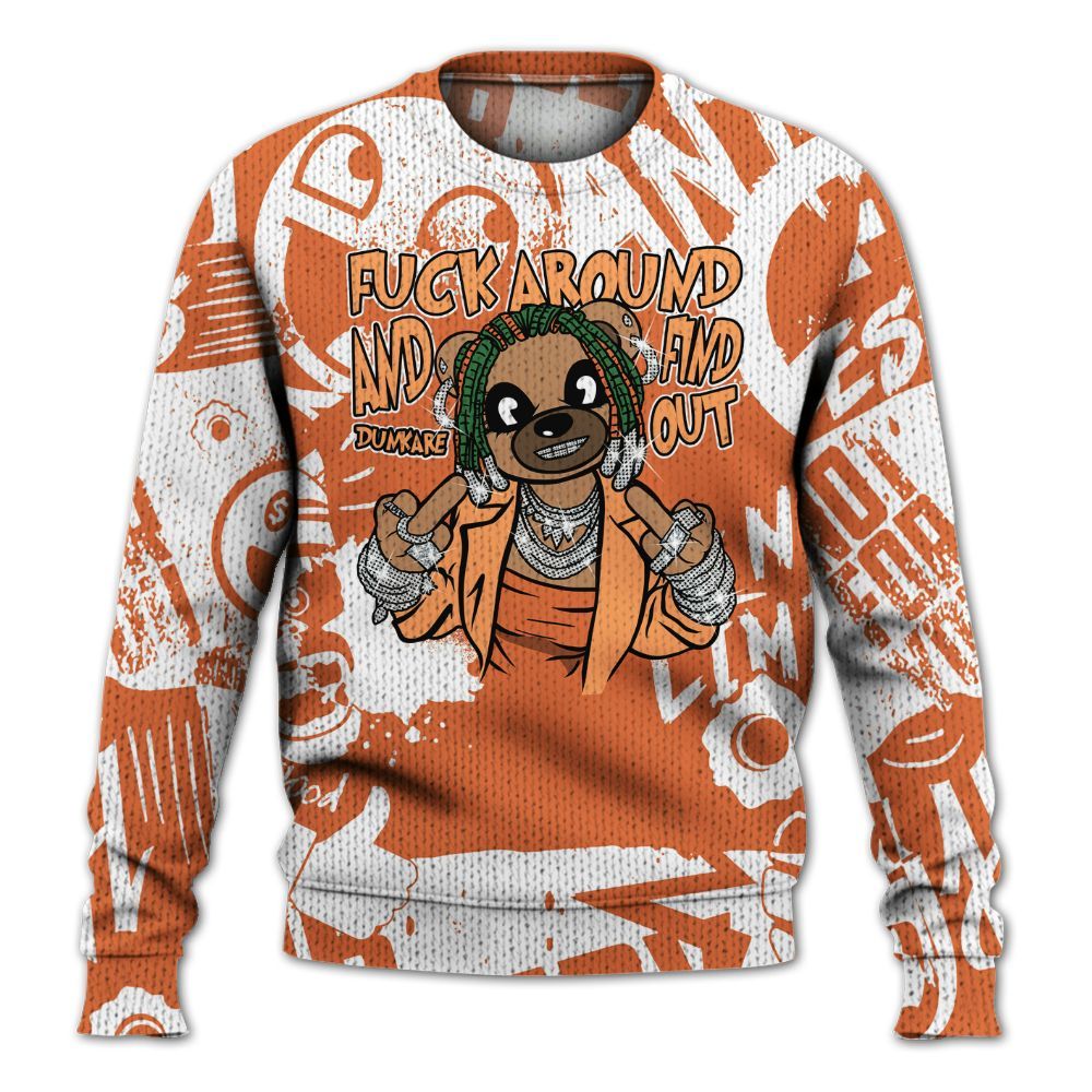 Knitted Sweater To Match Low Miami 5s - F#ck Around Bear Bear Monogram Graffiti