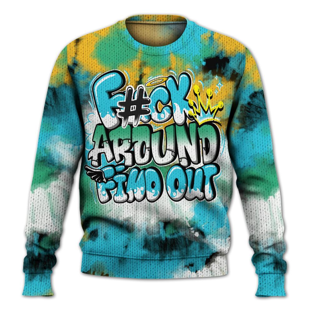 Knitted Sweater To Match Dunk Chunky Dunky - Tie Dye FK Around Find Out