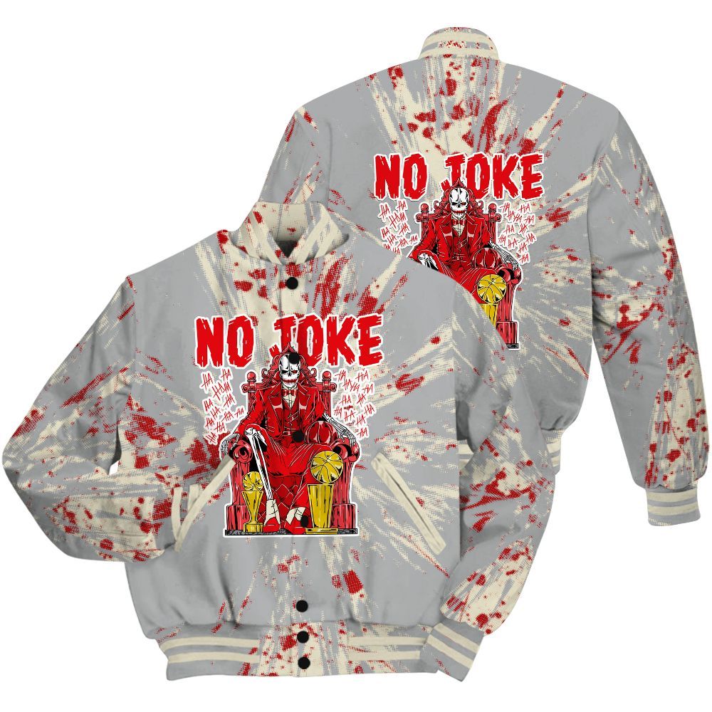 Varsity Jacket To Match Cement Grey 3s Shirt - Ain't Joke Skeleton Luxury All Over Print