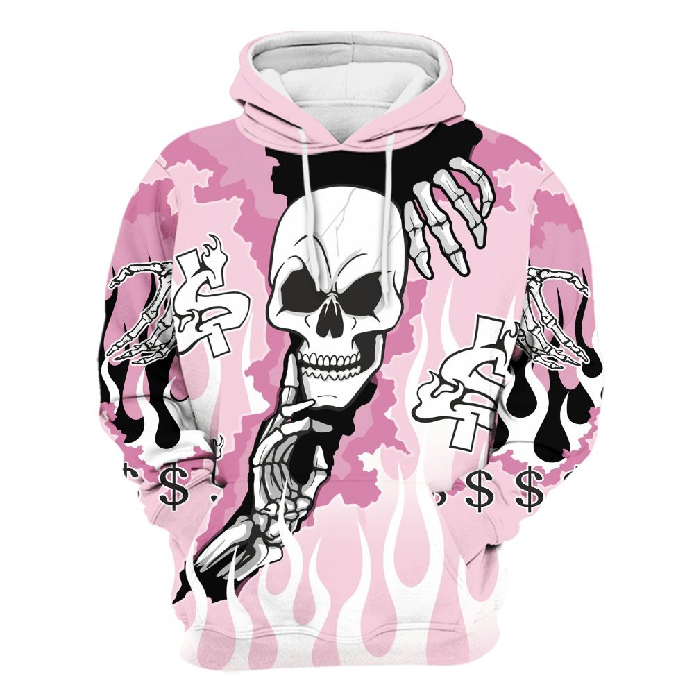 Hoodie To Match Orchid 4s - Ones Move In Silence Graphic Trapped All Over Print