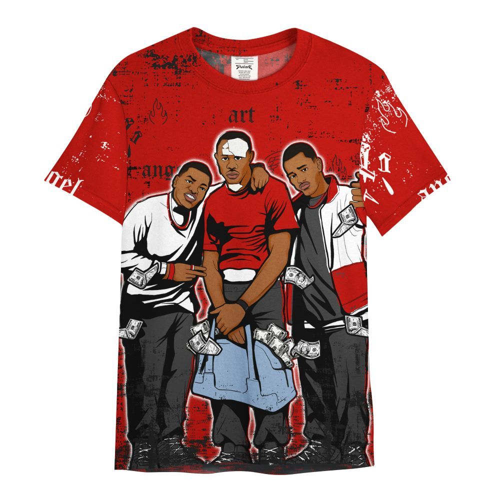 Shirt To Match OG Fire Red 5s - Paid In Full Money All Over Print