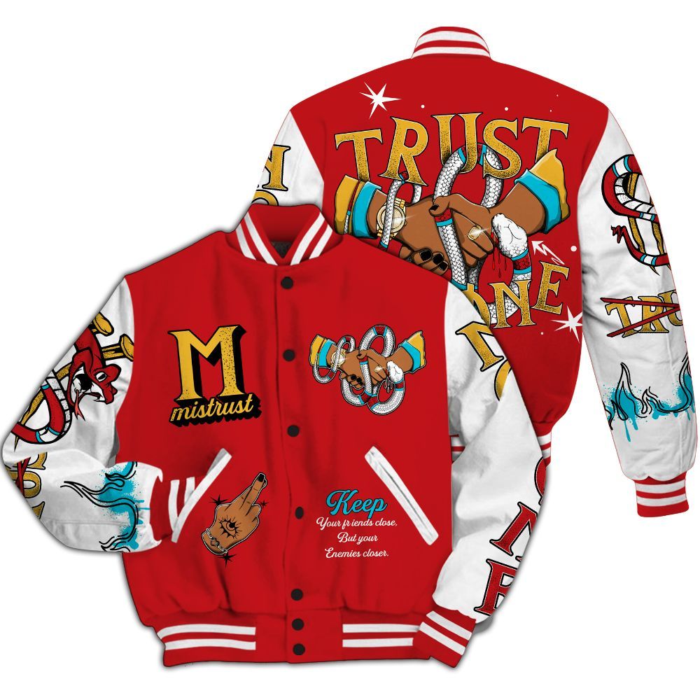 Varsity Jacket To Match Dunk Low Fruity Pebbles - Trust No One Snake-Bite Street Style All Over Print