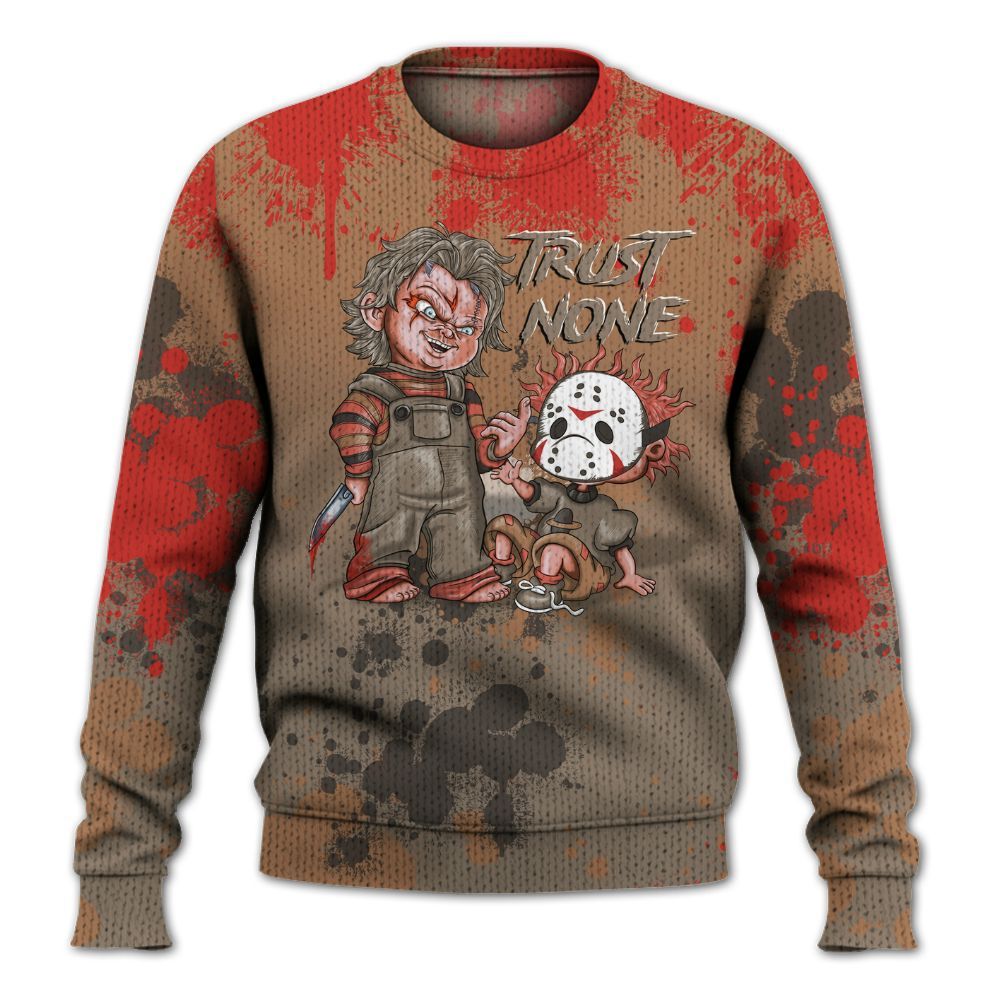 Knitted Sweater To Match Air Max Rocky Distressed - Trust No One Scary