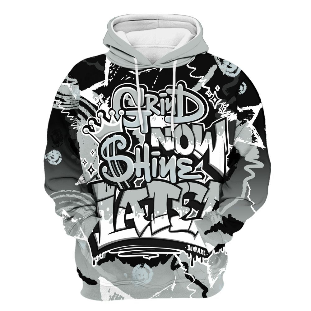 Hoodie To Match Black Wolf Grey 12s - Grind Shine Later Drip All Over Print
