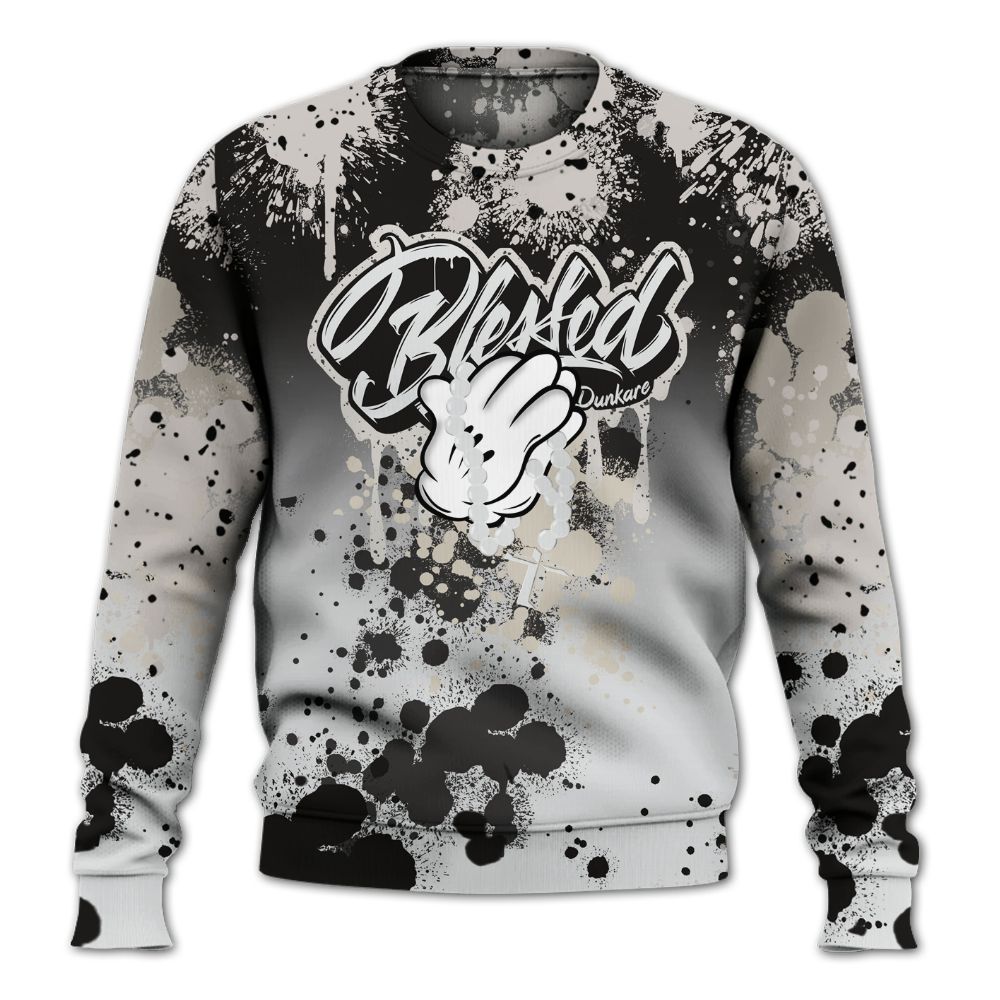Sweatshirt To Match Retro Reverse Metallic 5s - God Blessed Ink Drip All Over Print