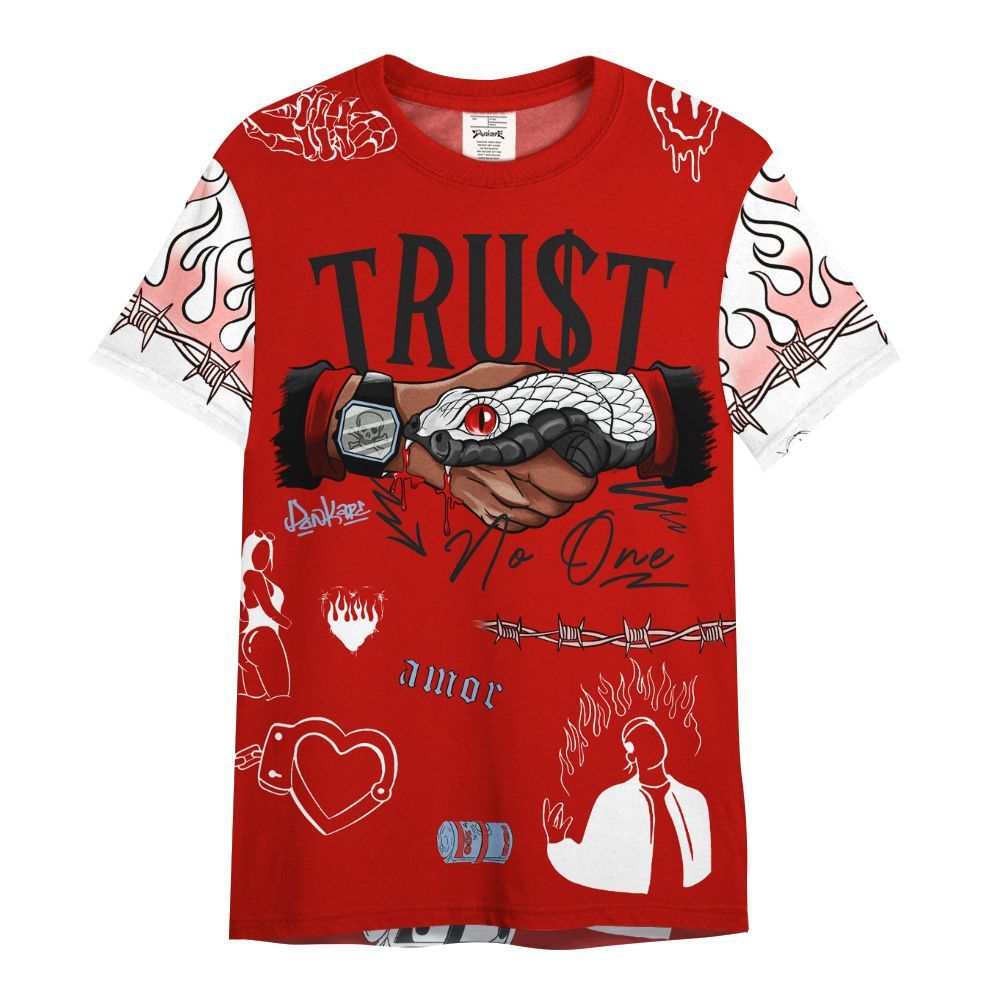 Shirt To Match OG Fire Red 5s, Snake Trust No One All Over Print