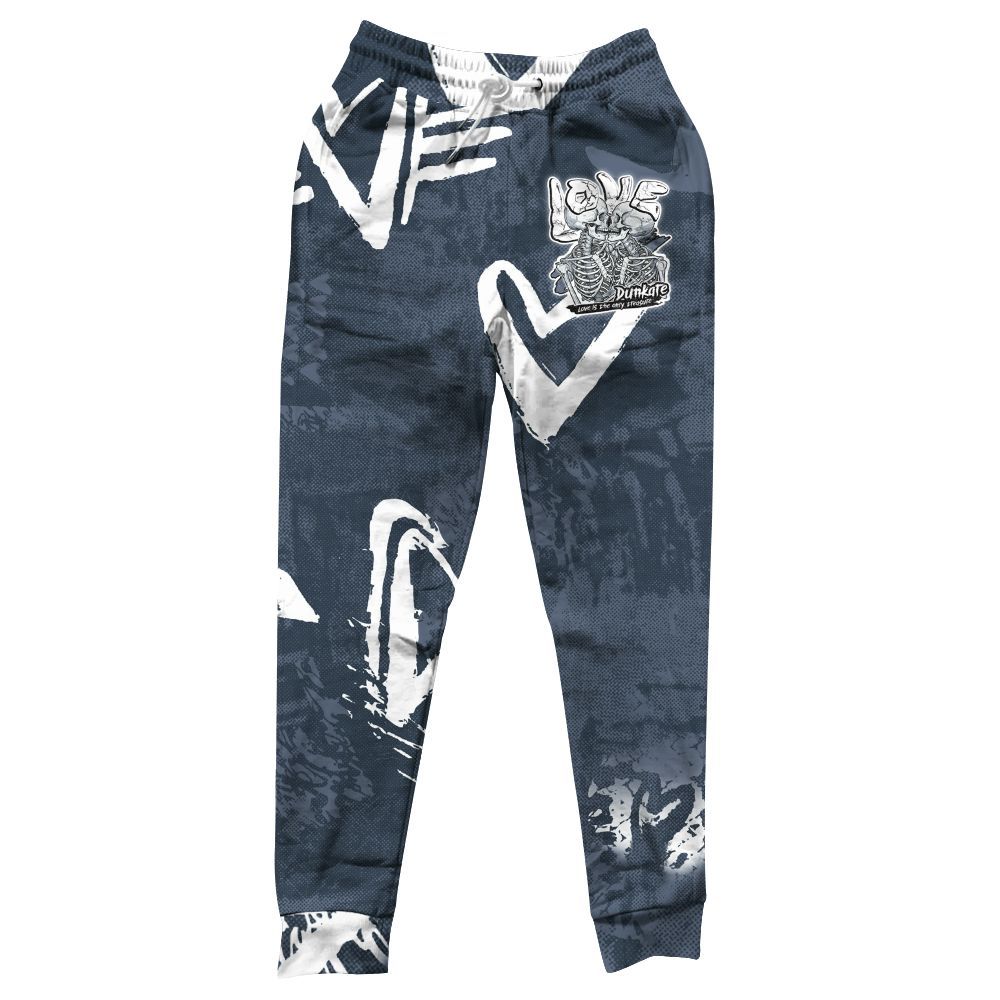 Sweatpant To Match Low Diffused Blue 11s - Skull Love All Over Print