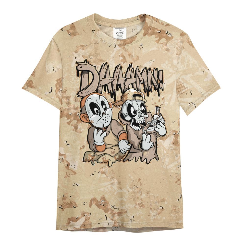 Shirt To Match Desert Camo 3s - Damn Shoe Graphic Heart Grunge All Over Print