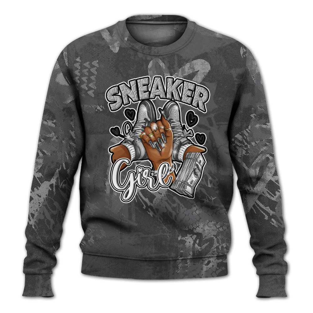 Sweatshirt To Match White Thunder 4s - Sneakerz Girlz Heart Grunge All Over Print