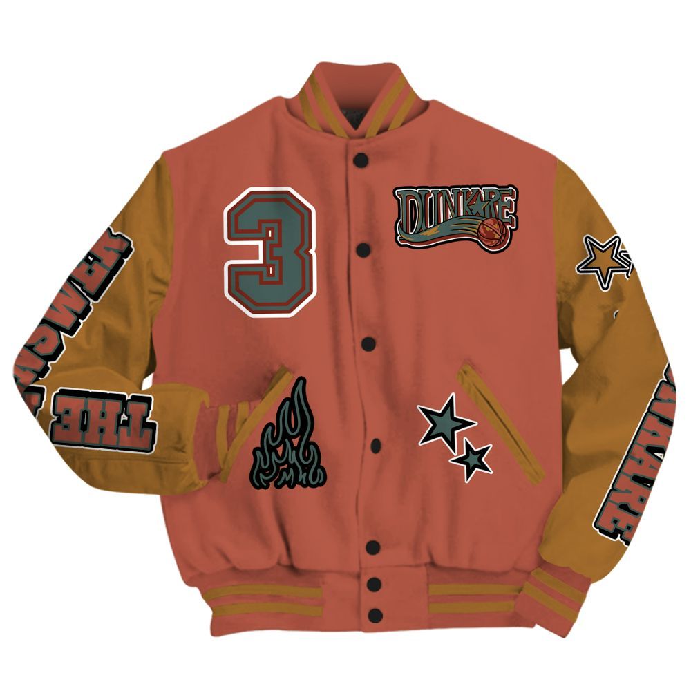 Varsity Jacket To Match SB Dunk Low Pro Burnt Sunrise - Allen Answer Skeleton All Over Print