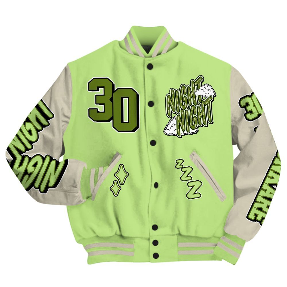 Varsity Jacket To Match Air Max Stussy Action Green - Seeya Skeleton All Over Print