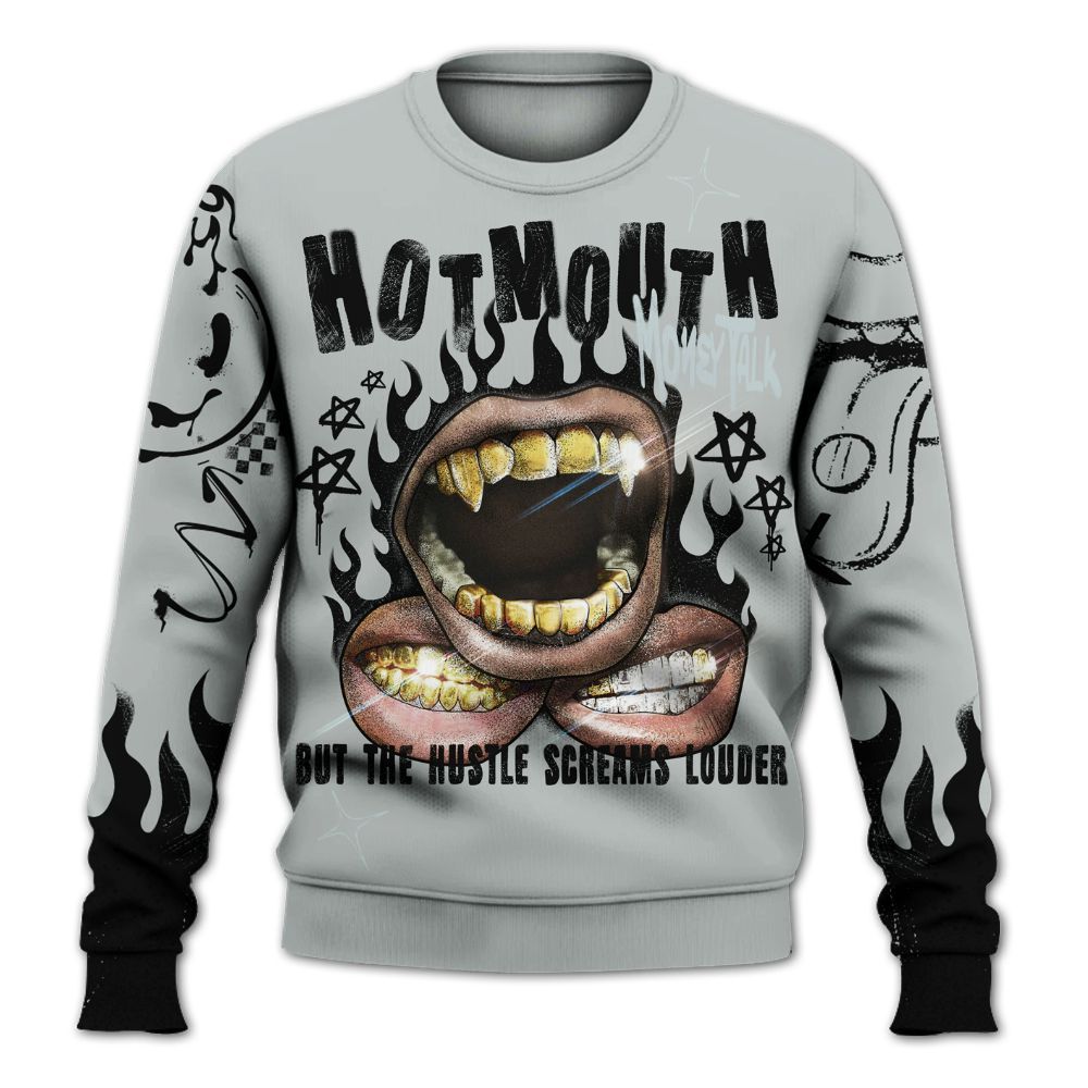 Sweatshirt To Match Black Wolf Grey 12s - Mouth Burning Street Style All Over Print