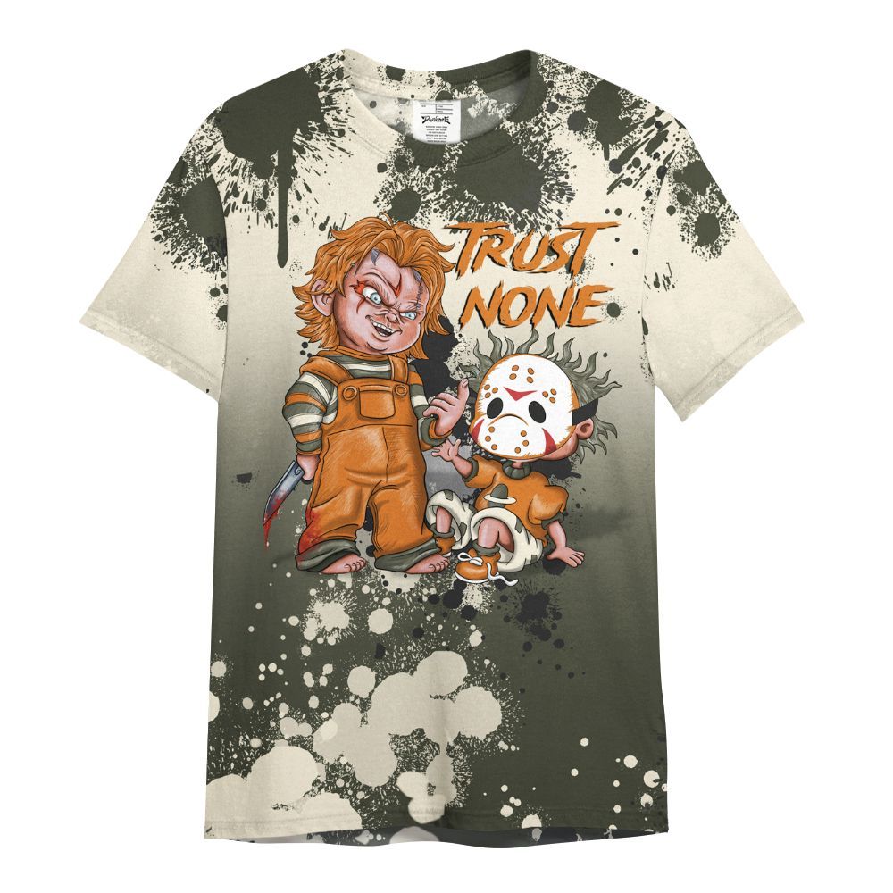 Shirt To Match Retro Undefeated 4s - Trust No One Scary All Over Print