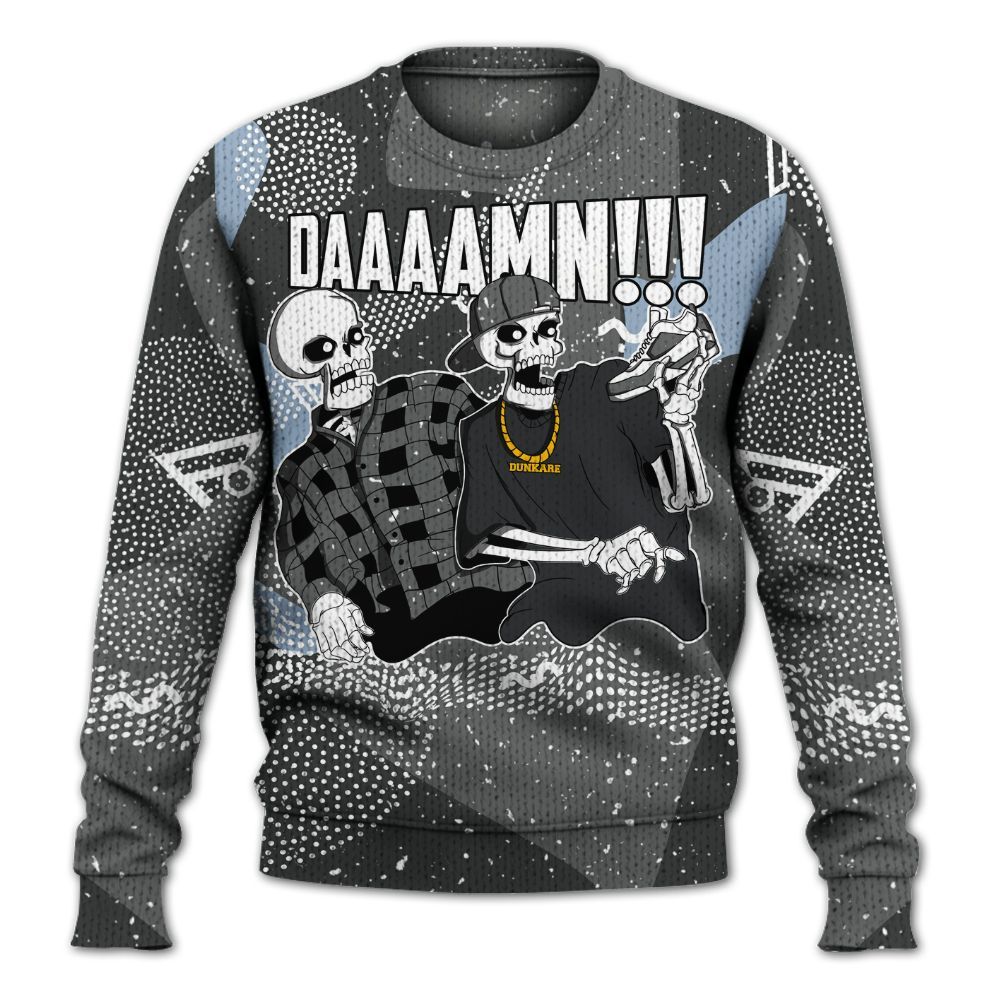 Knitted Sweater To Match Reverse Black White 6s - Graphic Meme Damnn