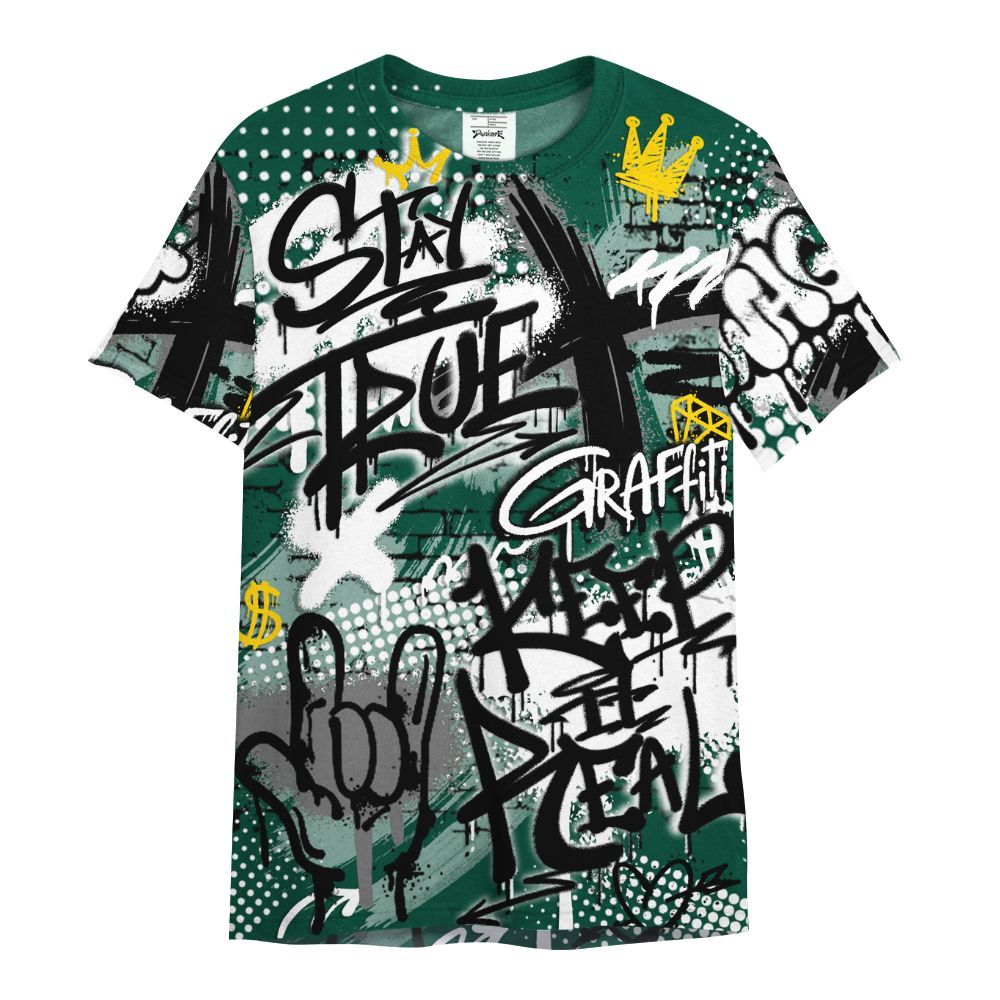 Shirt To Match Oxidized Green 4s - True It Real Graffiti Streetwear All Over Print